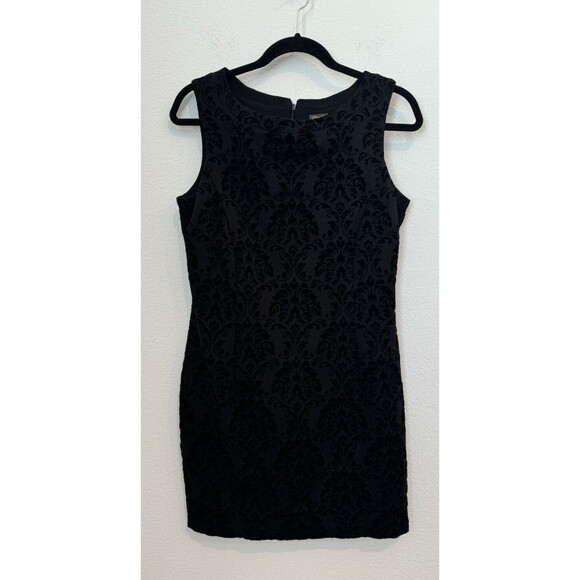 J.McLaughlin Women's Black Sleeveless Textured Sheath Dress Round Neck Medium - Picture 1 of 9